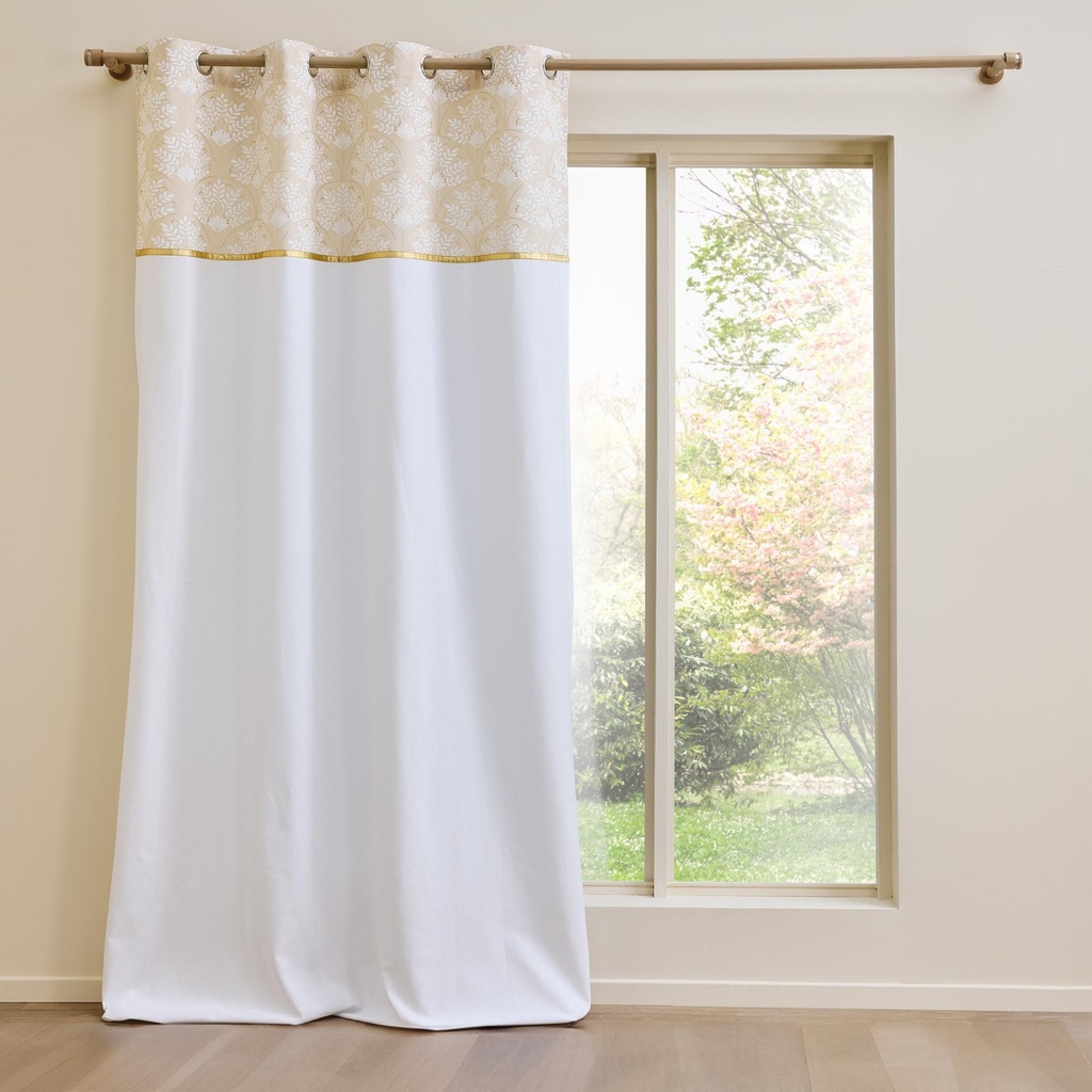 Rideau a oeillets 140 x 240 cm coton/polyester+top imp metal. majestia