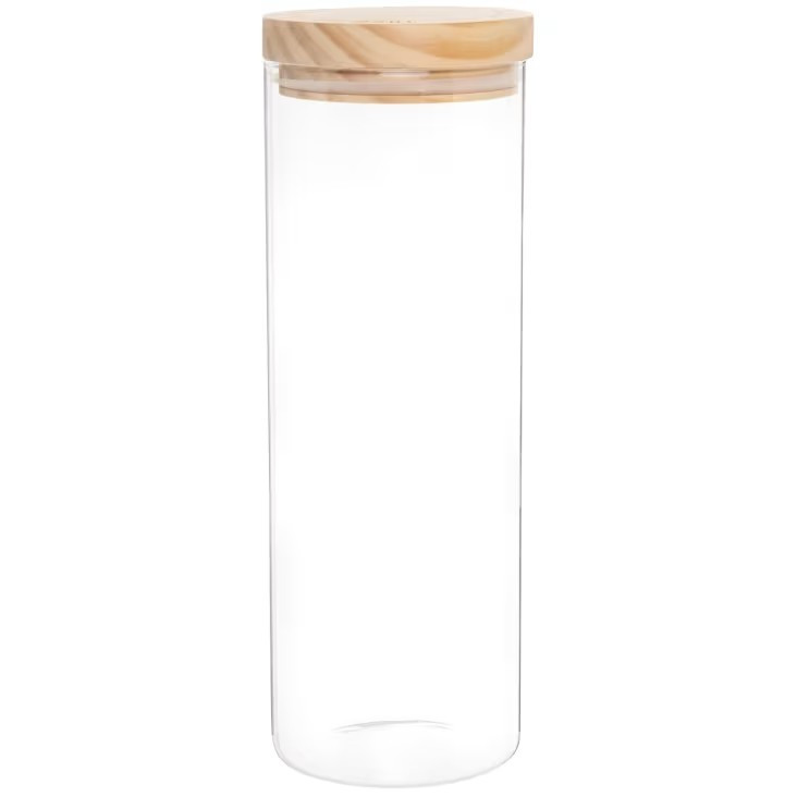 Bocal verre couvercle acacia 1.3 l