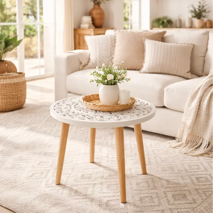 Table d'appoint Beige -'Clémence'