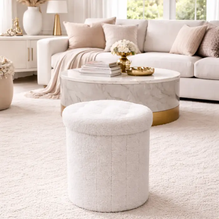 Pouf Blanc -'Selma'