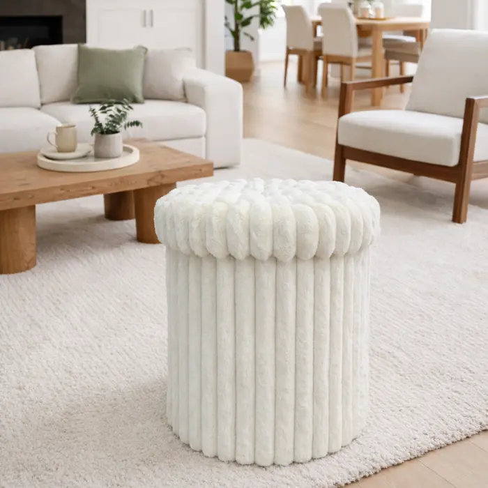 Pouf Blanc -'Céleste'