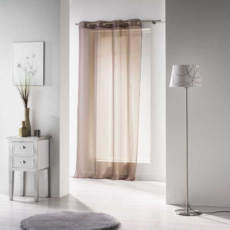 Panneau a oeillets 140 x 240 cm voile uni voiline taupe