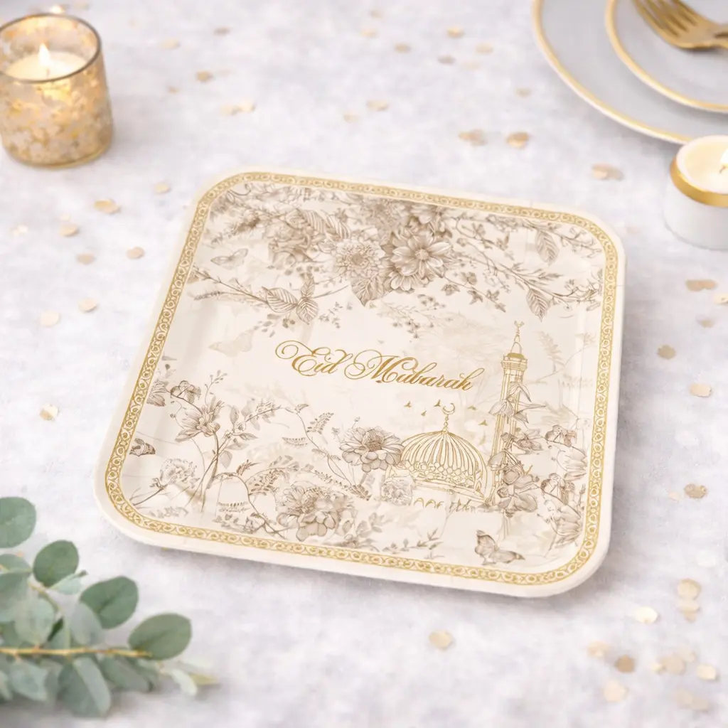 Lot de 10 assiettes carré 26 cm - "NAHIM"