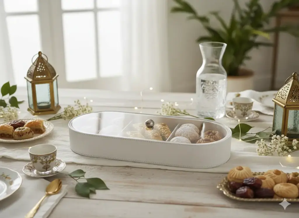 Boite ovale similicuir 47*17.5*6.5 cm