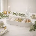 Boite ovale similicuir 47*17.5*6.5 cm