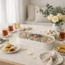 Boite ovale similicuir 38*14*6.5 cm