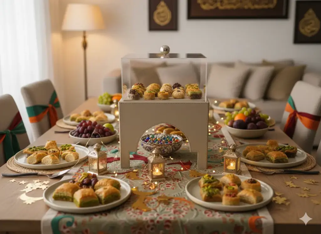 Presentoir carré simili avec cloche 25.5*25.5*36 cm