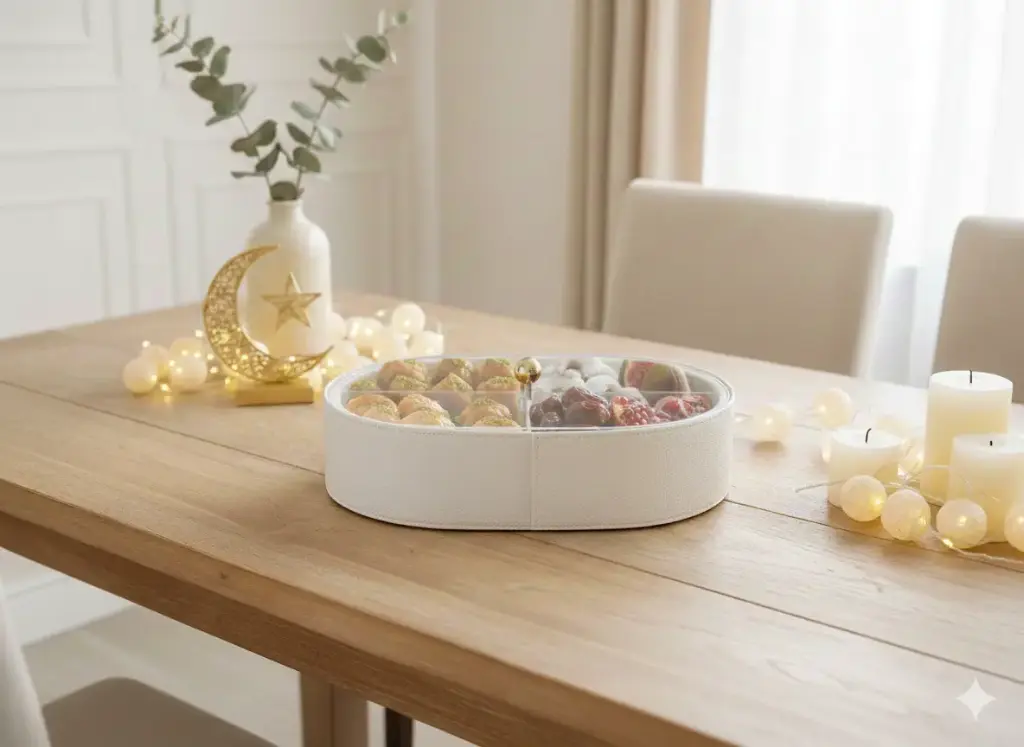 Boite ovale similicuir 33*24*6.5 cm