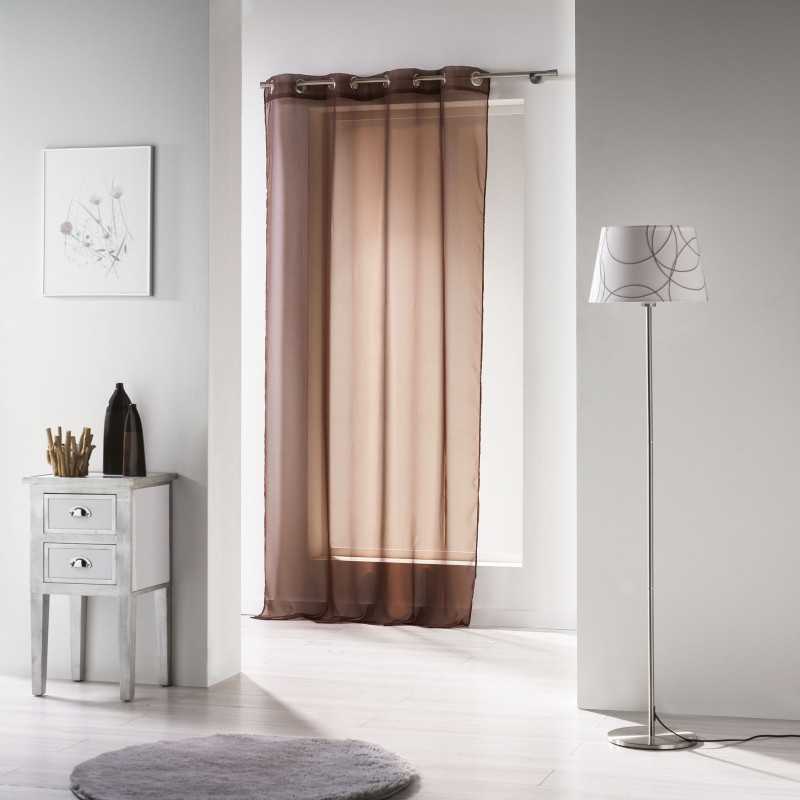 Panneau a oeillets 140 x 240 cm voile uni voiline brun