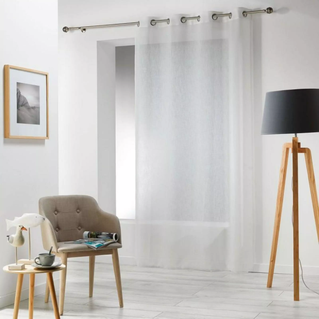 Panneau a oeillets 140 x 240 cm voile tisse carlin naturel