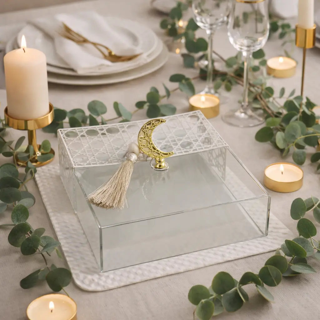 presentoir carré cannage lune 25*25*12