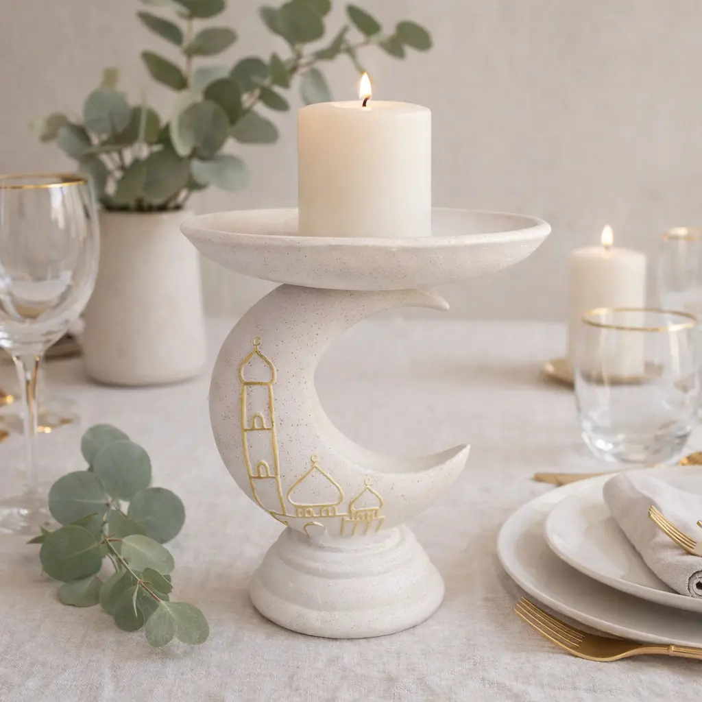 coupelle lune resine motif mosquee 18.5*18.5*22