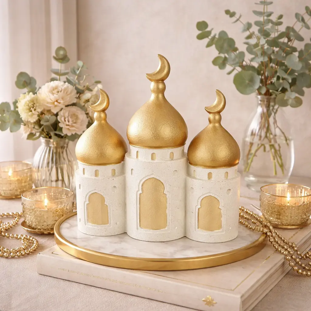 Déco minaret x3 resine 17.5*6*20