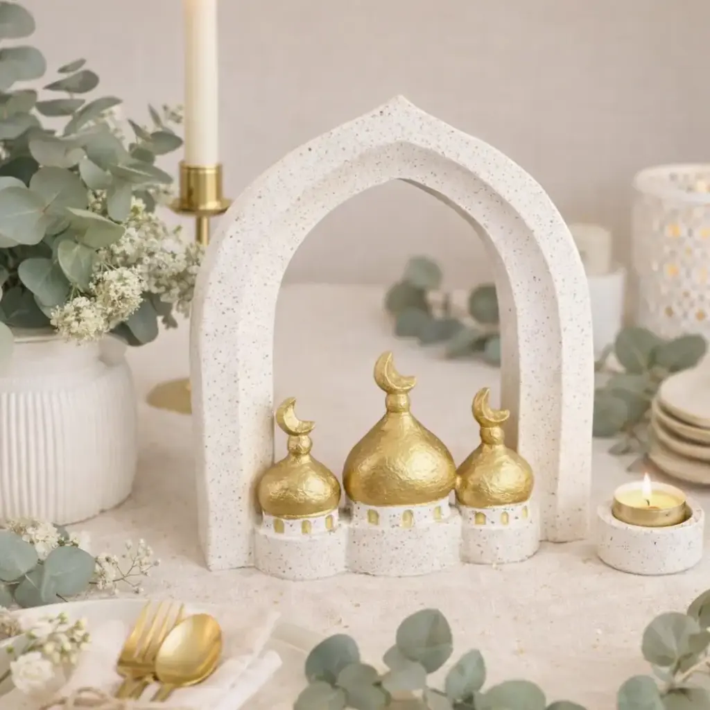 cadre resine blanc deco mosquee  22.5*4.5*25.5