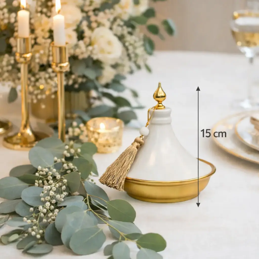 Tajine deco a pompom 13*13*15cm - Andalus