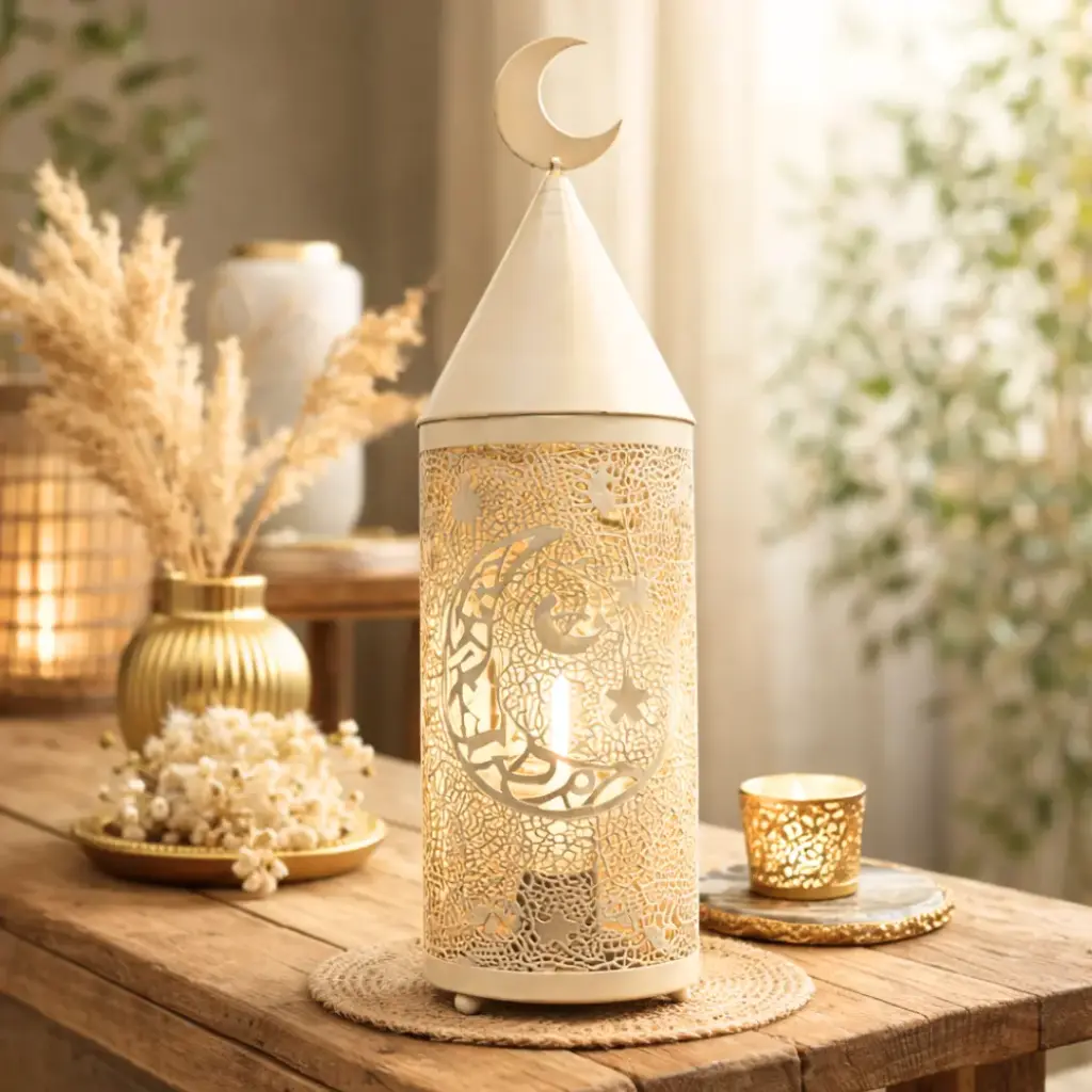 Lanterne ajouré avec ampoule 10.5*10.5*35cm - Anara