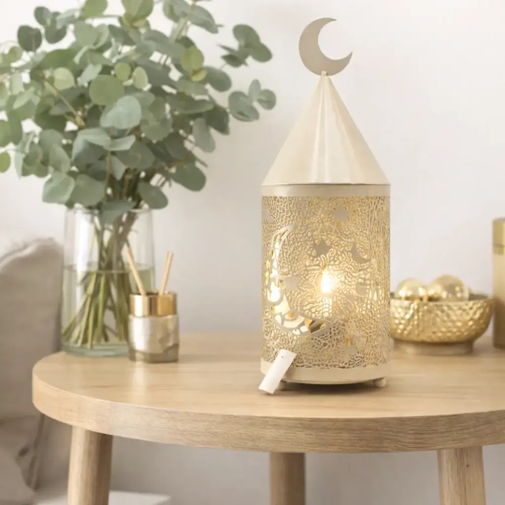 Lanterne ajouré avec ampoule 10.5*10.5*30cm - Anara