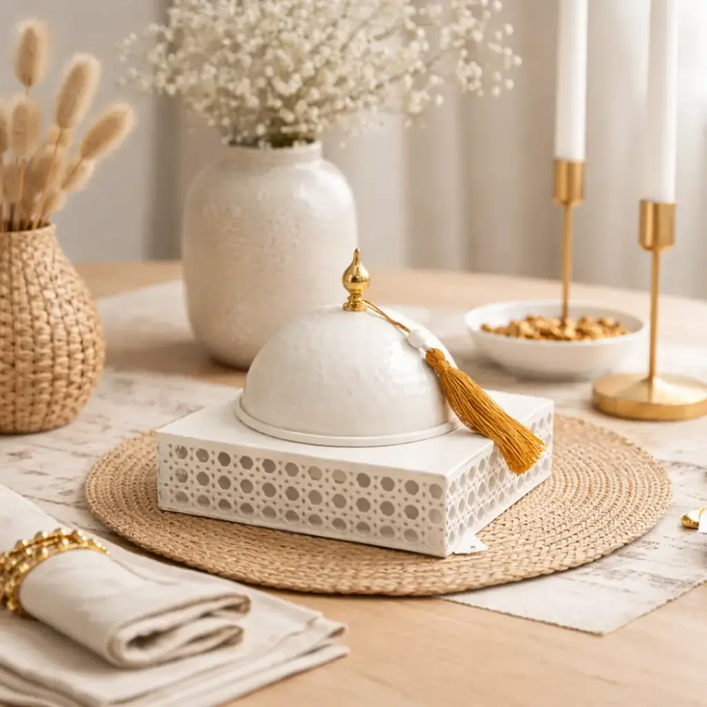 Plat a dome cannage carré 19*19*15cm - Ishra