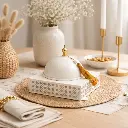 Plat a dome cannage carré 19*19*15cm - Ishra