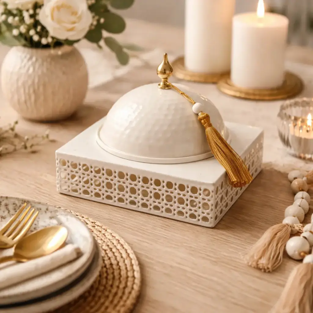 Plat a dome cannage carré 17*17*15cm - Ishra