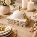 Plat a dome cannage carré 17*17*15cm - Ishra