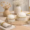 Plat a dome cannage rond 13,5*13,5*15cm - Hikma