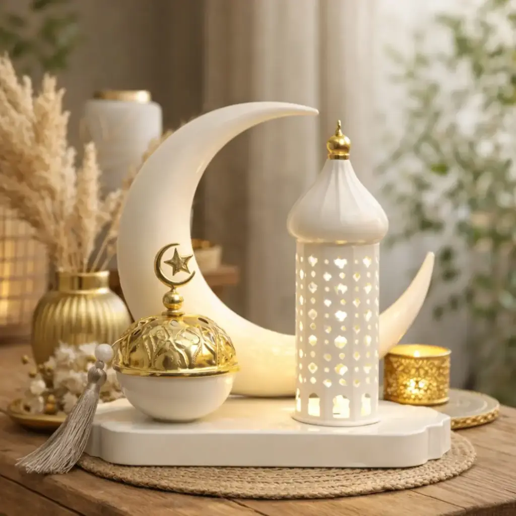 Encensoir avec minaret et lune 27.5*10*24cm - Elinora