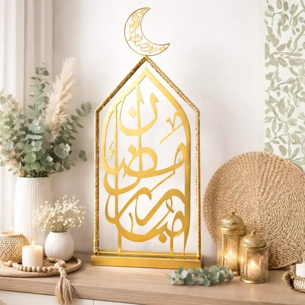 Deco arabic avec lune or + led 42*10*96cm - Anissa