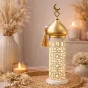 Minaret ajouré led dome or 11*11*38cm  - Amina