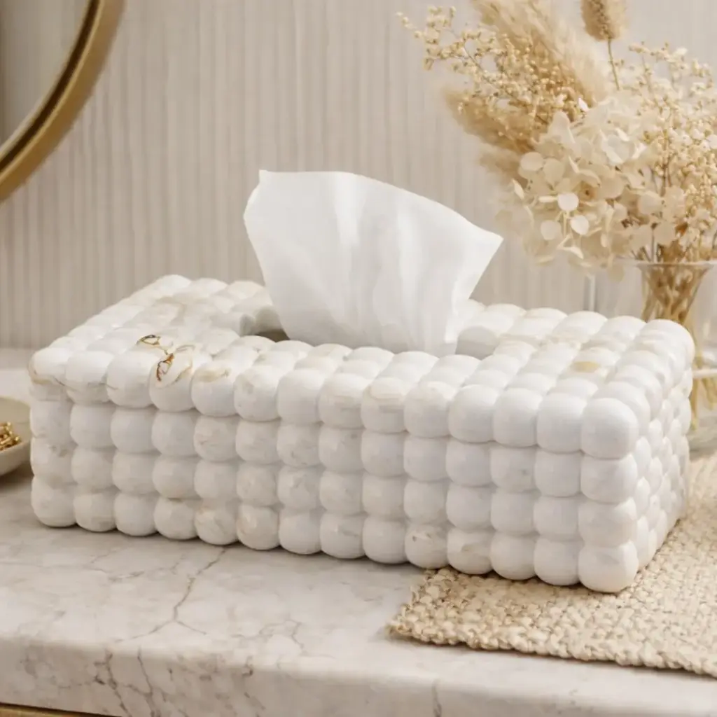 Boite a mouchoir bublle marbre 14*24 - Irfan