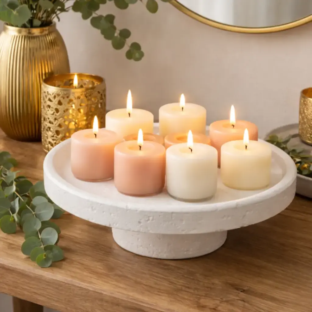 Plateau sur pied effet pierre 25cm - Yaren