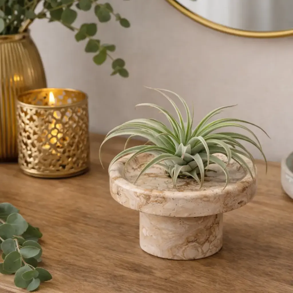 Plateau sur pied effet travertin 15cm - Nohan