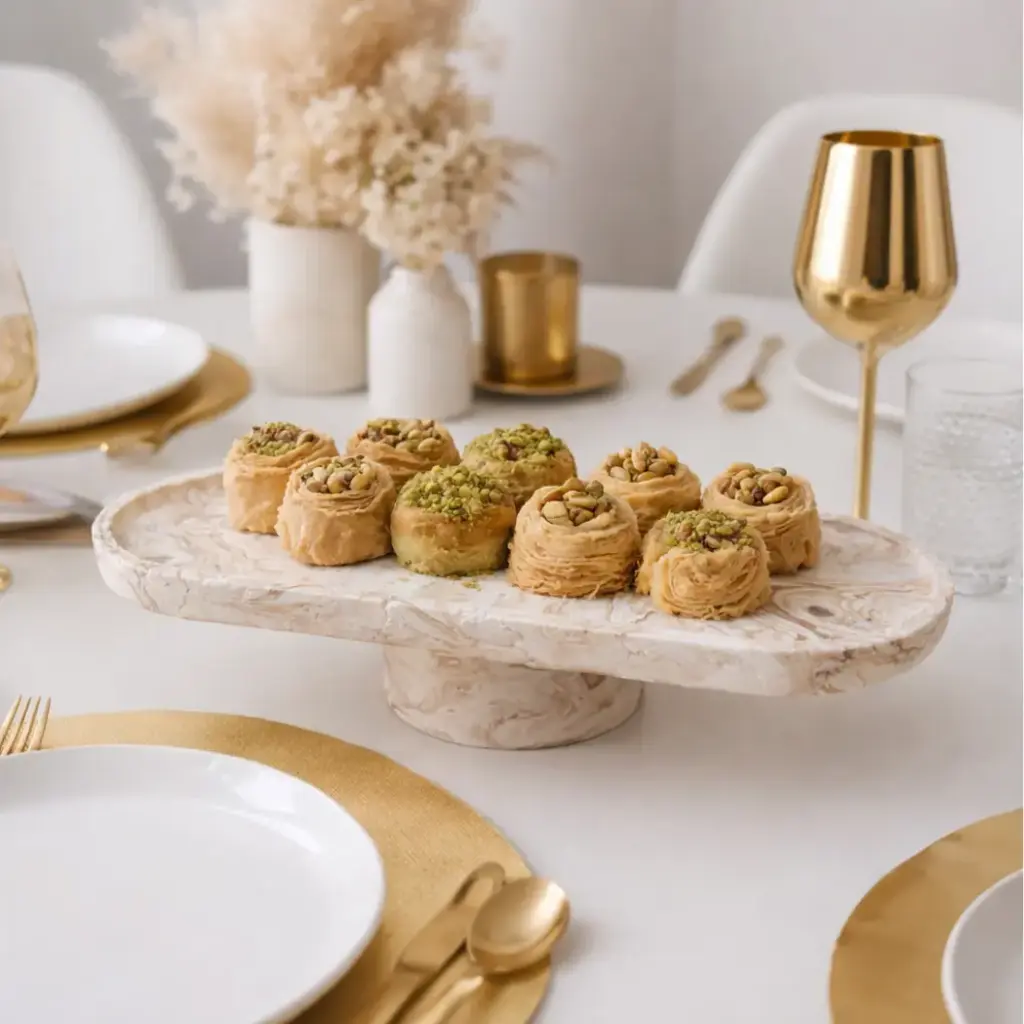 Serviteur effet travertin 35*16cm - Auren