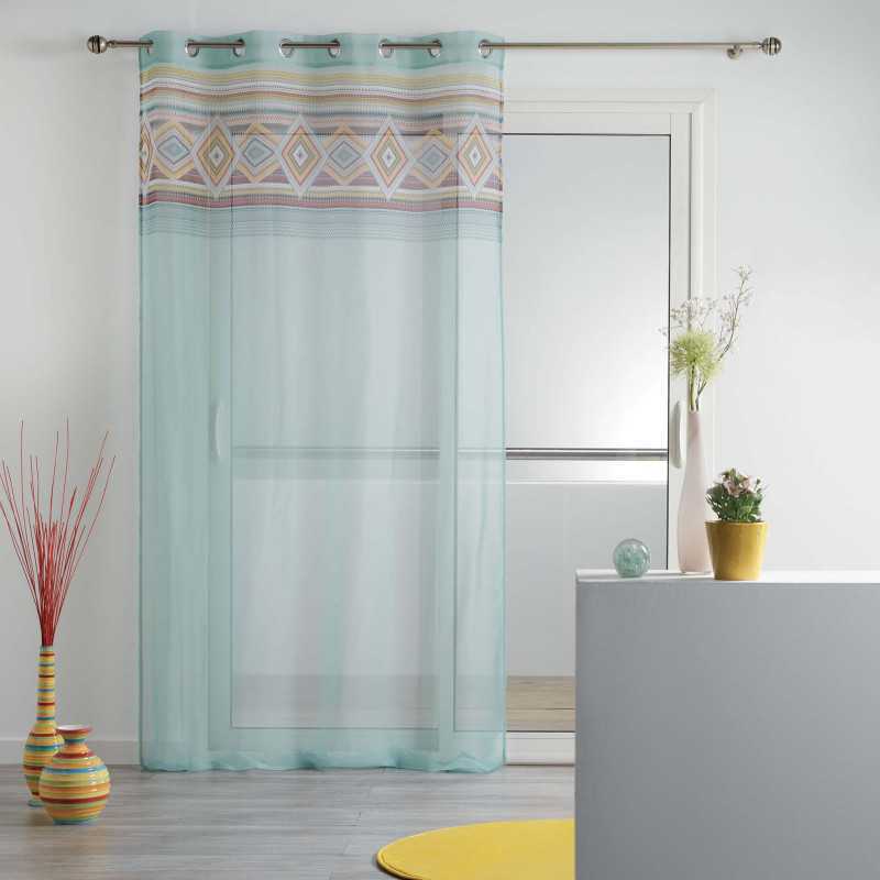 Panneau a oeillets 140 x 240 cm voile imp transfert luisa menthe