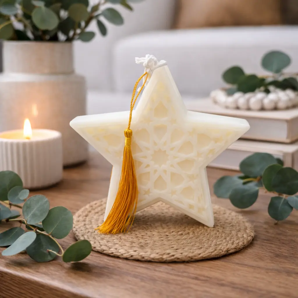 Bougie eid etoile ajourée 12.5*12.5*3CM 