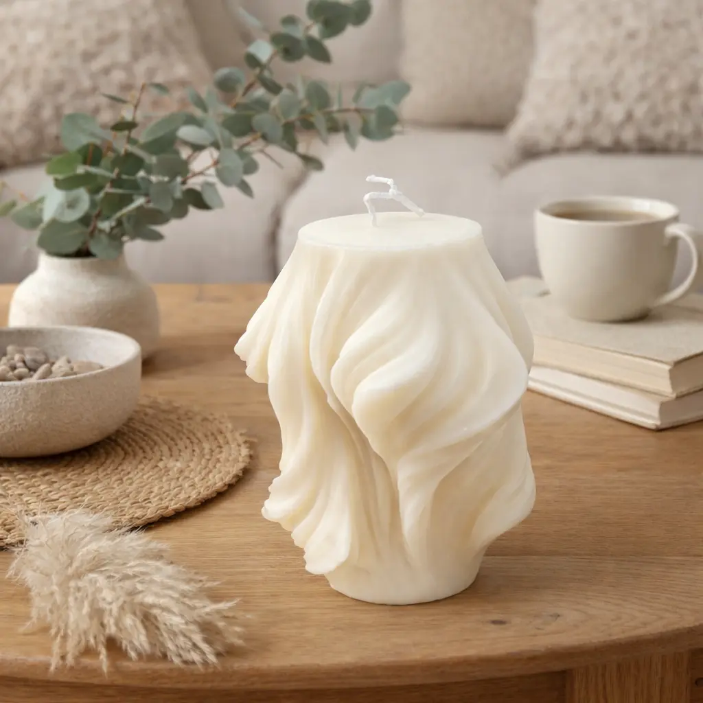 bougie ondulée 11.8*12.8*16cm