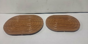 Grand plateau bois foncé circle