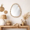 Miroir Blob Perles en bois