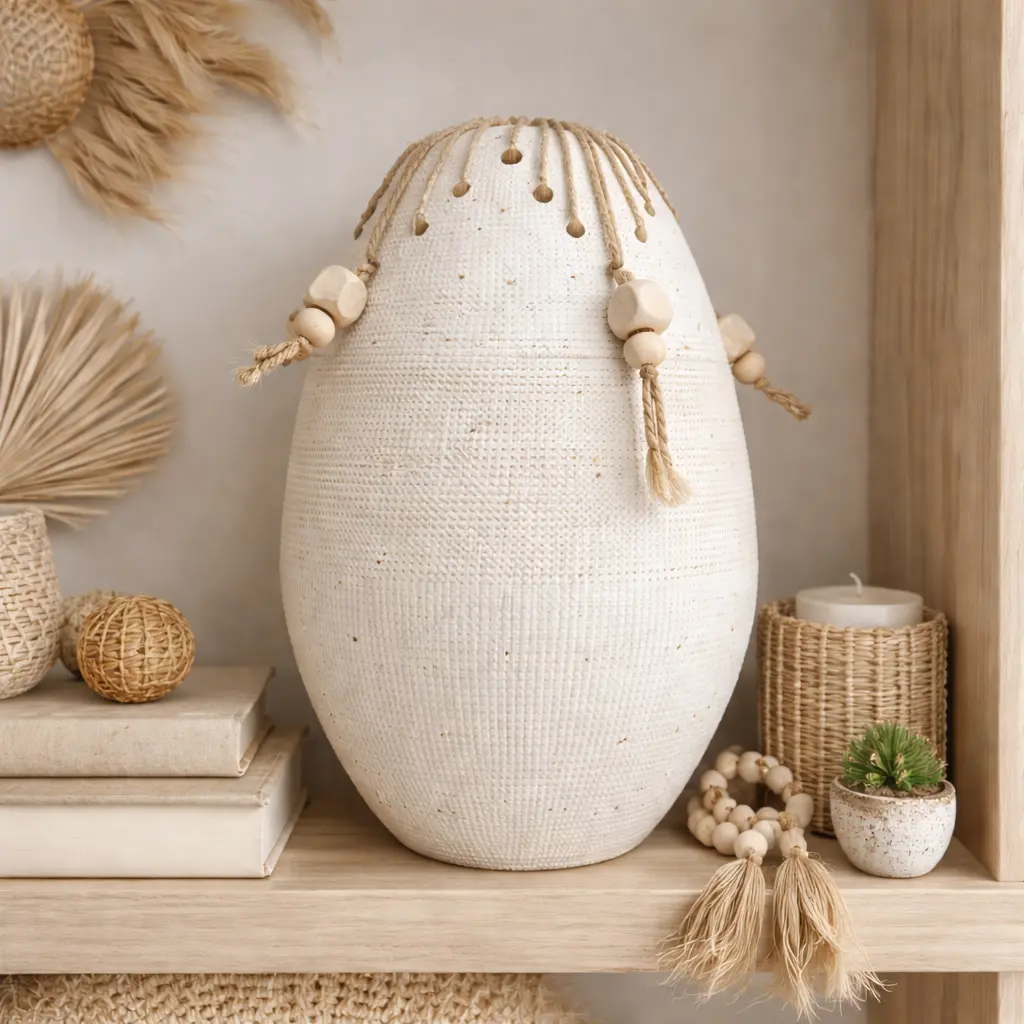 Vase avec tissage perles 35 cm 