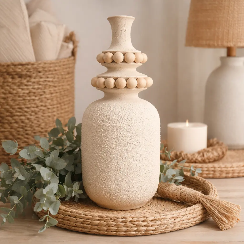 Vase Balustre avec perles 29 cm