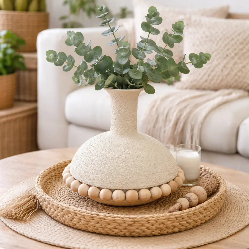 Vase avec perles