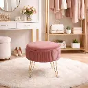 Grand pouf et coffre rose ancien "Jaden"