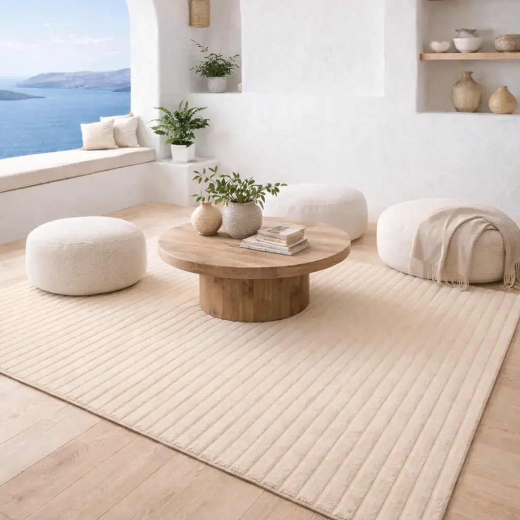 Tapis 120*160cm - "TORRENTE" effet fourrure Beige