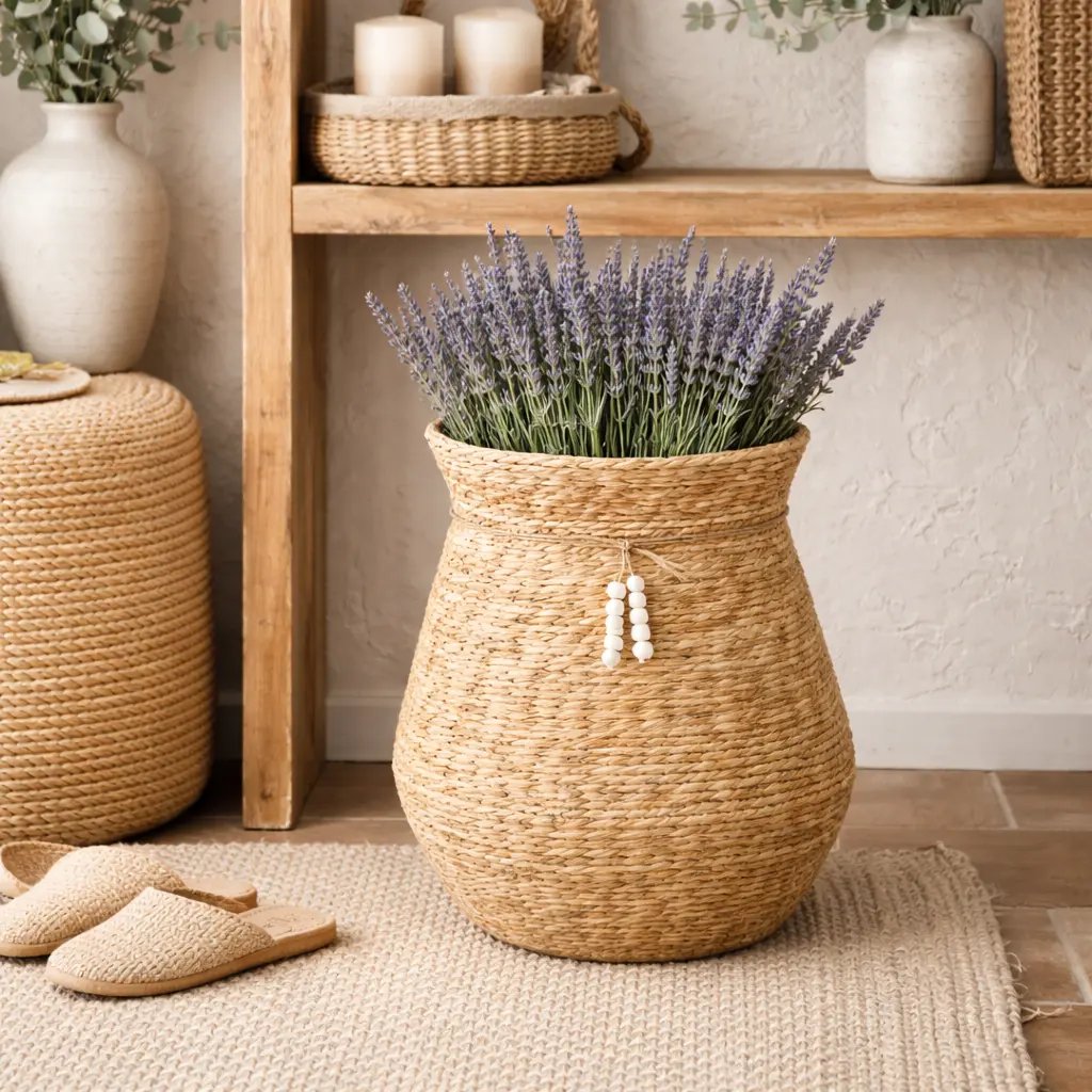 Grand panier avec perles 27 x 40 cm 