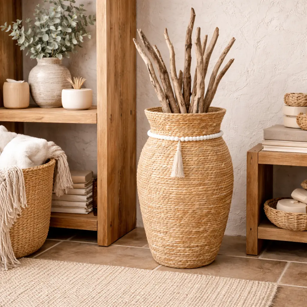 Panier moyen Vase avec perles 28 x 48 cm 