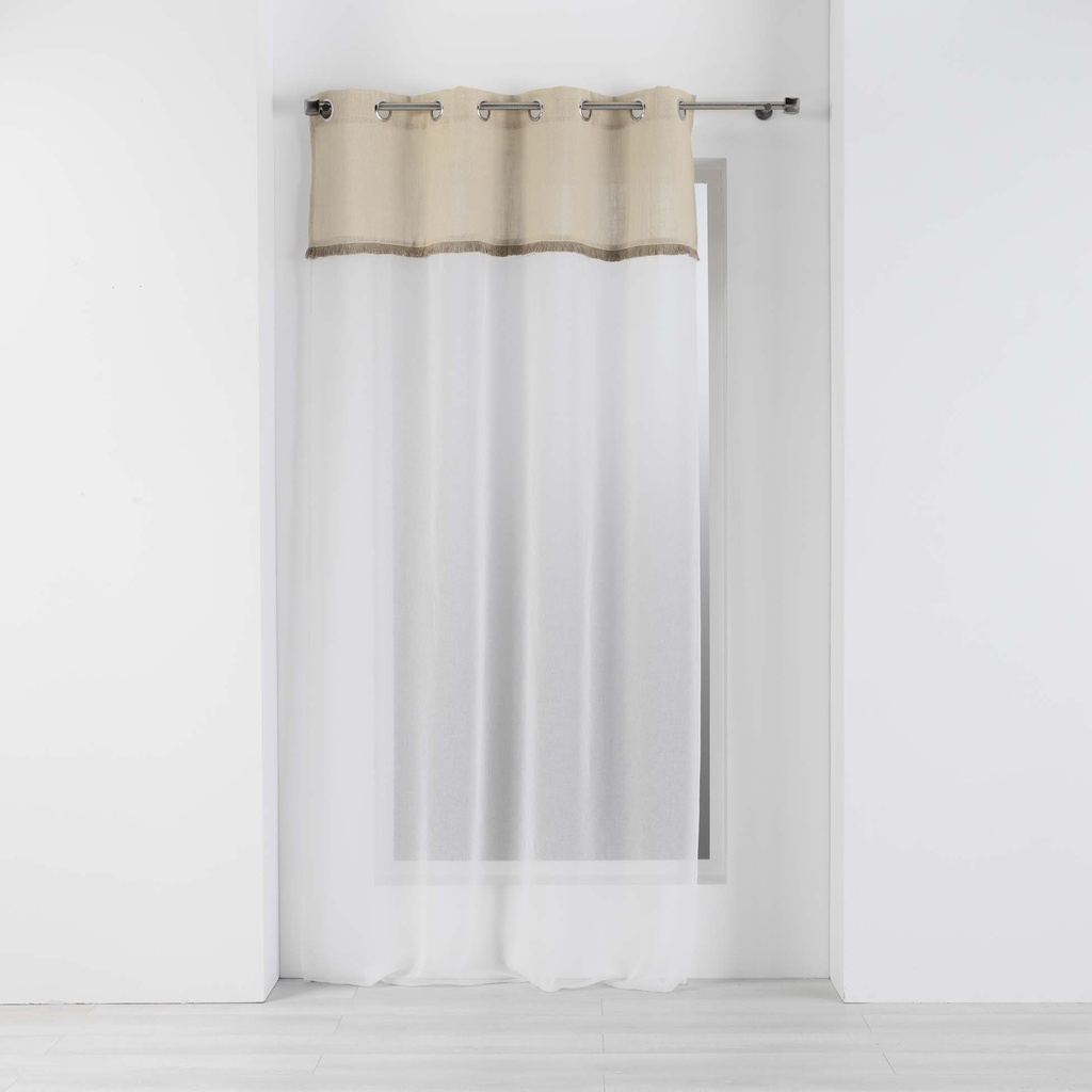 Panneau a oeillets 140 x 240 cm voile sable+top jute greenybel naturel