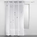 Panneau a oeillets 140 x 280 cm voile sable fils chenille chenilla gris