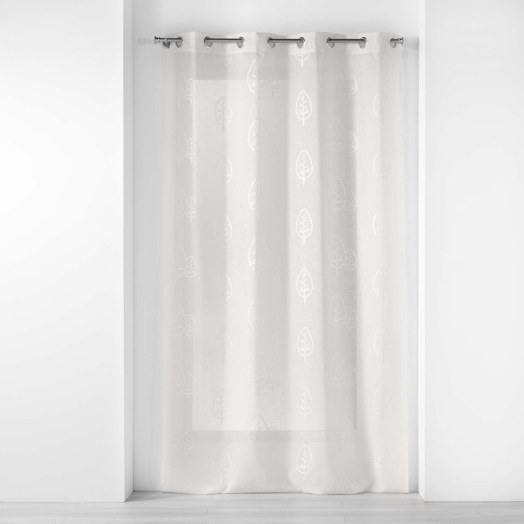 Panneau a oeillets 140 x 240 cm effet lin tisse brode sonata naturel