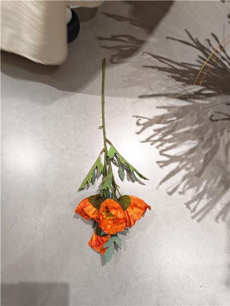Fleur artificielle coquelicot orange 45 cm - 315