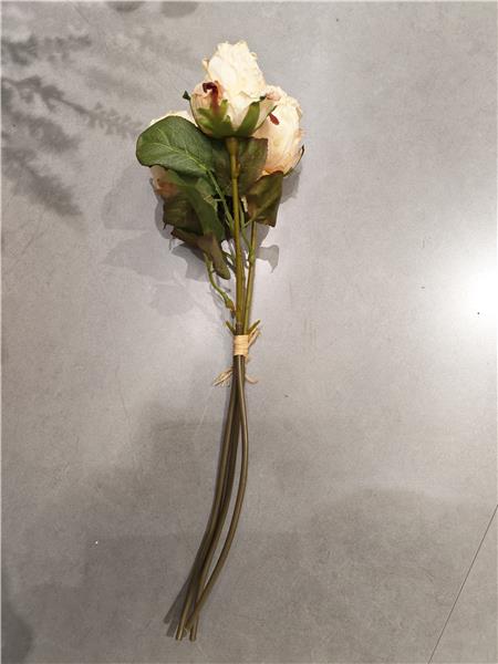 Fleur artificielle de roses ivoire 40 cm - 227
